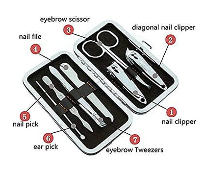 Mapperz manicure kit | pedicure kit | 7 in 1 Manicure set Professional Stainless Steel Nail Clipper Kit Finger Plier Nails art Pedicure Toe Nail Tools Set-Specially Design for Kids - Multicolor