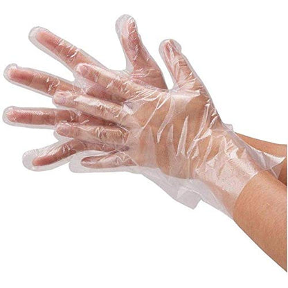 MAPPERZ Disposable Transparent Hand Gloves Free Size Pack of 100 (Pair 50)