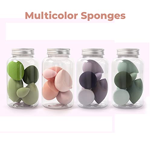 MAPPERZ Makeup Sponge Set Beauty Blender with Egg Case, Soft Sponge For Liquid Foundation, Creams, and Powders, Latex Free Wet and Dry Makeup ( 4 Big + 3 Mini-7 Pcs set, Multicolor)