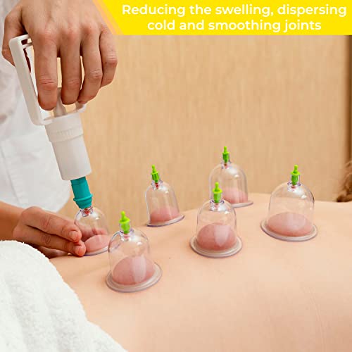 MAPPERZ Cupping Set Professional Chinese Acupoint Cupping Therapy Sets Portable, Suction Hijama Cupping Set with Vacuum Cupping Pump Cellulite Cupping Massage Kit,Pack Of 12-Cup