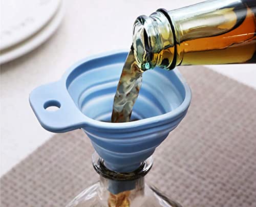 MAPPERZ Heat Resistant Collapsible Silicone Funnel Foldable Hopper for Oil Liquid Kitchen Bathroom
