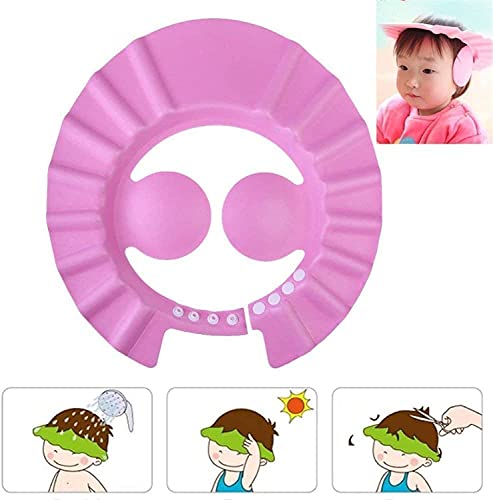 MAPPERZ Soft Adjustable Visor Hat Safe Shampoo Shower Bathing Protection Bath Cap for Toddler, Baby, Kids, Children (Multi Color ) (pack of 2)