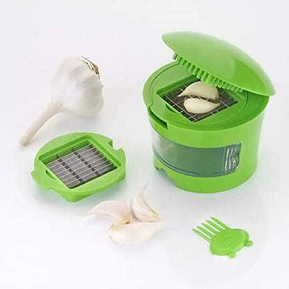 MAPPERZ Garlic Press, Cutter, Crusher, Mincer, and Storage Container (Pack of 1)