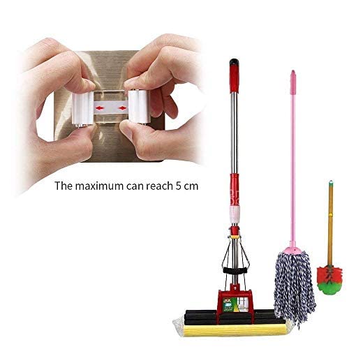 MAPPERZ Self Adhesive Holder Wall Mounted Seamless Broom Hanger Clip Storage Racks, Hanging Punch Bathroom Stickers Mop Rack Multicolour pc2
