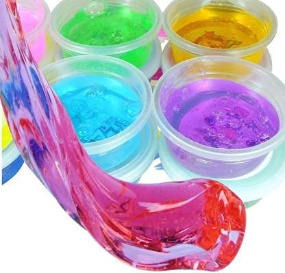 MAPPERZ Crystal Slime Multicolor Putty Toy for Kids Clay/ Slimes Stress Relief Toy for Kids Best Gift Mud Slime - Pack of 2