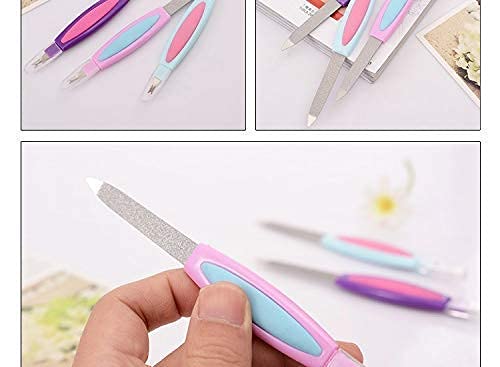 MAPPERZ Nail File/2 in 1 Manicure Pedicure Nail File Tool Cuticle Trimmer Cutter Remover for Women (Colour May Vary)