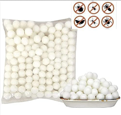 MAPPERZ Naphthalene Balls for Clothes/ Naphthalene Balls 3 in 1 Anti-Insect, Anti-Moth, Anti-pests/ Napthalene Balls for Bathroom, Cockroaches - White (200 gm)