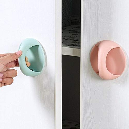 MAPPERZ Self Adhesive Peel and Stick Plastic Handles Pull knob for Sliding Door, Drawer, Window, Commode and Cupboard Cabinet