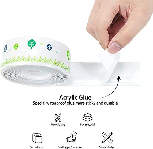 MAPPERZ Kitchen Wall Sealing Strip Tape Sink Waterproof and Oil-Proof Caulk Tape Self Adhesive Sealing Tape for Corners and Gaps