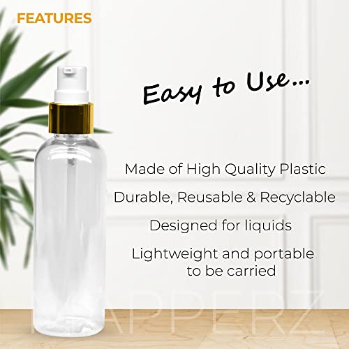 MAPPERZ 1 Cylindrical Shape Bottle Durable Refillable Containers With 1 Pump Bottles Dispenser, 1 Spray Atomizer, 1 Filp Top Cap And Root Comb Applicator, For Perfume, Liquids, Shampoo, Lotion, Cream