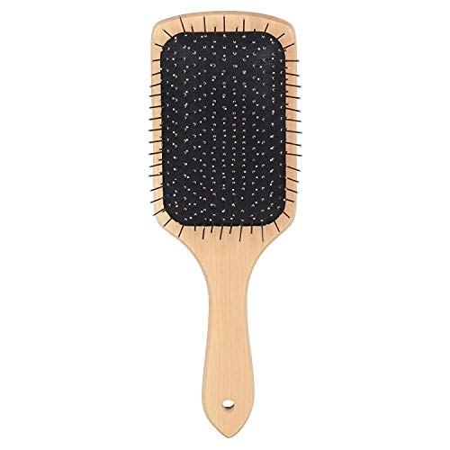 MAPPERZ Wooden Paddle Hair Brush with Ball Tip Bristles For Grooming, Straightening, Smoothing Hair for Men and Women (Brown)