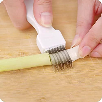 MAPPERZ Stainless Steel 5 Blade Cutter Vegetable Chopper and Fruit Slicer for Minimal Pieces Chopping (Multi Color)