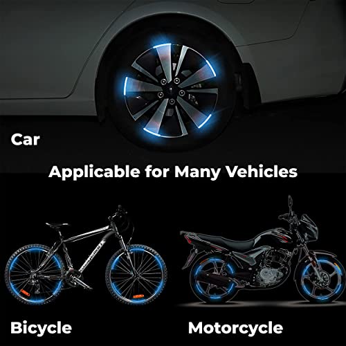 MAPPERZ 20pcs 3D Reflective Wheel Tire Rim Stripe Sticker for Car Motorcycle Cycling Bike Bicycle Night Safety Stripe Universal Anti-Scratch Reflective Rim Stickers -