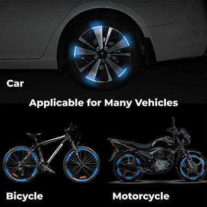 MAPPERZ 20pcs 3D Reflective Wheel Tire Rim Stripe Sticker for Car Motorcycle Cycling Bike Bicycle Night Safety Stripe Universal Anti-Scratch Reflective Rim Stickers -