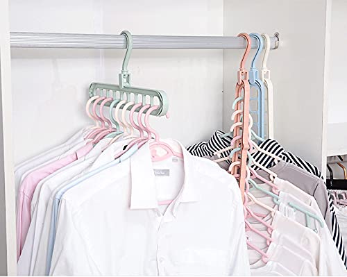MAPPERZ Space Saving 9 Slots Hangers Multifunctional Smart Closet Organizer Wardrobe Clothing Cascading Hanger Design for Heavy Clothes, Shirts Pants Dresses-