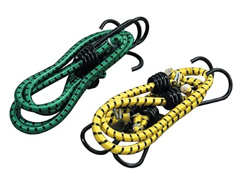 MAPPERZ Multipurpose Flexible Stretchable Elastic Bungee Rope with Metal Hooks/Tying Behind Bikes/Luggage Strap - Pack of 1, Multicolor