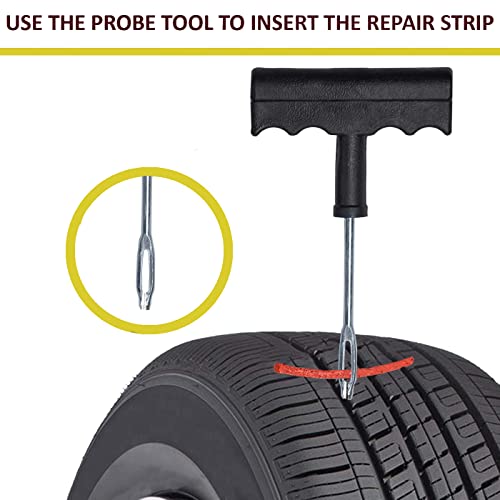 MAPPERZ Heavy Duty Emergency Tire Repair Kit 6 Pcs for Car, Motorcycle, ATV, RV, SUV, Jeep, Autos, Truck, Tractor Universal Flat Tire Puncture Repair Plug Kit, Standard Size