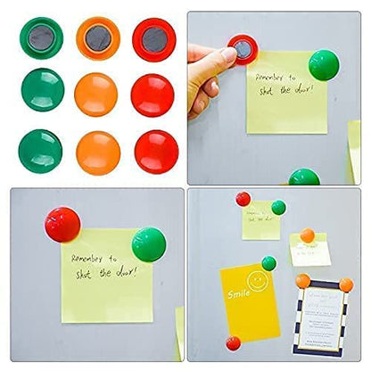 MAPPERZ Colourful Magnet Buttons for Fridge/ Magnetic Whiteboard/ Stick Notes, Photos, Charts and More - Multicolor