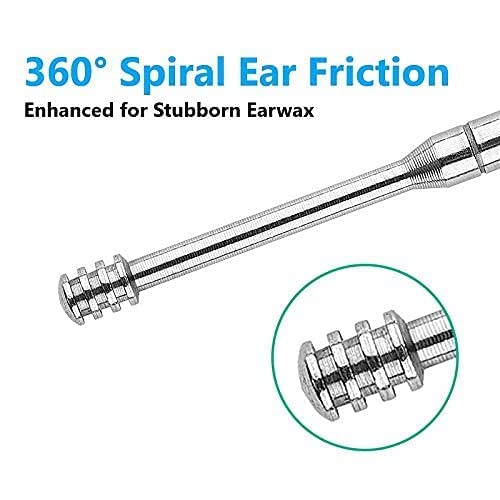 MAPPERZ ear cleaning tool/ear wax cleaner/Ear Scoop Picking Tool Stainless Steel / 6 Piece Ear Cleaner Tool/Ear Curette Safety Cleaner with Brush and Storage Box - Set of 6 (Silver)