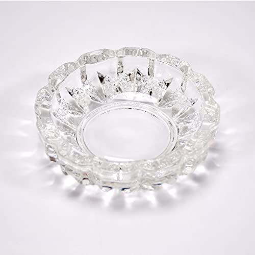 MAPPERZ Glass Ashtray Round Glass Ash Tray for Smoking for Home Ashtray for Cigarette Stylish Ashtray for Home Car Ashtray