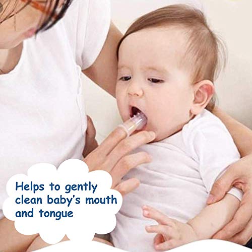 MAPPERZ Silicone Baby Finger ToothBrush with case/ Massaging/ Easy Cleaning/ Soothing Gums, Oral Hygiene - Transparent