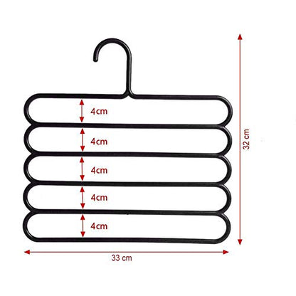 Mapperz Layer Multipurpose Multi-Layer Hangers for Clothes | Shirts | Wardrobe | Ties | Pants | Space Saving Hanger |(Assorted Colour) (6)