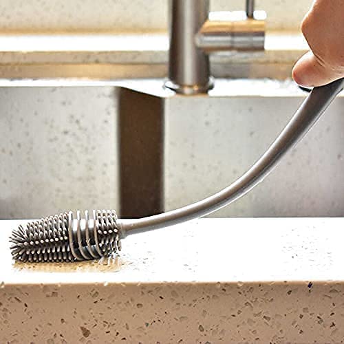 MAPPERZ Long Handle Bottle Cleaner Brush Silicone Brush for Bottle Washing, Baby Bottle Brush Cleaner - Multicolor (Pack of 1)