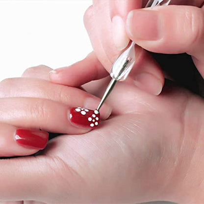 MAPPERZ 10 Rolls Self Adhesive Nail Striping Tape Line, 10 Sheets Of Manicure Tip Guide Nail Art Stickers Of Random Design, 5 pc 2 Way Dotting Pen Tool Nail Art Tip Dot Paint Manicure kit For Nail Art