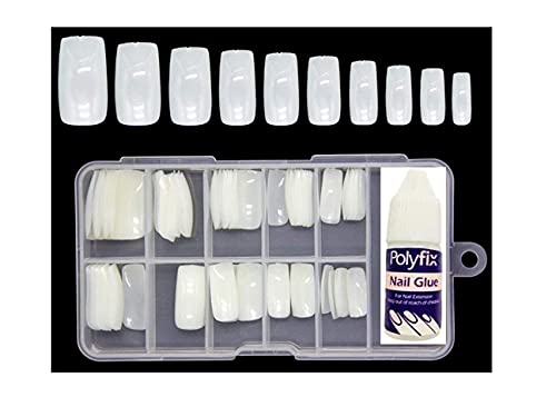 Mapperz false nails | artificial nails with glue | artificial nails set natural | Artificial Nails Set With Glue | Acrylic Nails Set Of 100 Pcs and Artificial Nail Glue 3 gram Artificial Nails Reusable