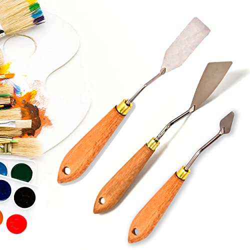 MAPPERZ Stainless Steel Artists Palette Knife Spatula Palette Knife Painting Mixing Scraper Thin and Flexible Art Tools for Oil Painting Acrylic Mixing