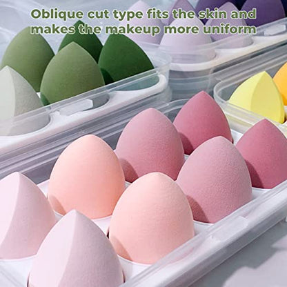 MAPPERZ Beauty Blender Sponge Set With Storage Box Makeup Sponge Puff For Foundation Blender with Egg Case and 1 Holder Flawless for Cream Powder and Liquid (8PCS, Green)