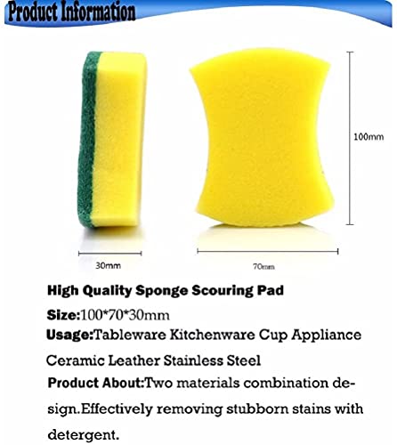 MAPPERZ Multipurpose Scrub pad with Sponge Pad/ 2 in 1 Cleaning Scrubber Dish/Utensil/Tiles/Washbasin - Green and Yellow
