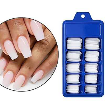 MAPPERZ 24 Jars Fine Glitter Set, 100 Fake False White Nails Artificial Fingernail Acrylic Tips, 24 Color Art and Craft Glitter, Eyeshadow, Nail Art Pigment Glitter, Combo Of 24 Glitter & 100 Pc Nails