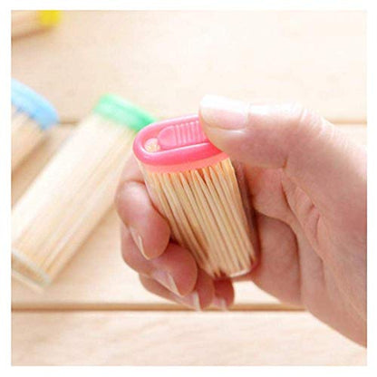MAPPERZ Bamboo Toothpicks with Toothpick Dispenser Box