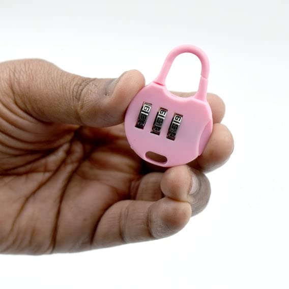 MAPPERZ 3 Digit Resettable Zipper Lock Round Padlock for Keep Your Belongings Safe and Secure