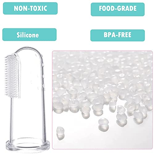 MAPPERZ Silicone Baby Finger ToothBrush with case/ Massaging/ Easy Cleaning/ Soothing Gums, Oral Hygiene - Transparent