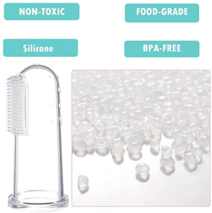 MAPPERZ Silicone Baby Finger ToothBrush with case/ Massaging/ Easy Cleaning/ Soothing Gums, Oral Hygiene - Transparent