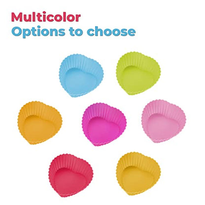MAPPERZ Reusable & Washable Silicone Moulds Baking Cup Set Kitchen Baking Nonstick, Multicolor Tools for Muffins/Cupcake/Jelly/Cake