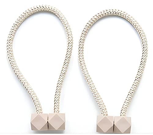 MAPPERZ Hexagonal Magnetic Braided Rope Drapery Window Curtains Loop Binding Ties Buckle