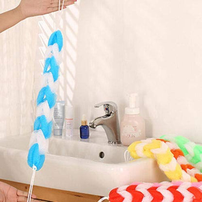 MAPPERZ Back Stretchable Loofah/Sponge Men and Women/Scrubber for Bathing - Multicolor (Pack of 2)