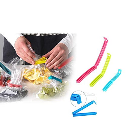 MAPPERZ Food Snack Manual Vacuum Plastic Bag/Pouch Clip Sealer Plastic Snack Seal Sealing Bag/Packet Sealer Clamps (Set of 18, Multi-Color) (Multicolor)