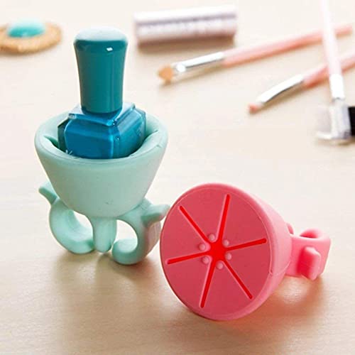 MAPPERZ Flexible Silicone Finger Ring Varnish Wearable Nail Polish Holder Art Tips Display Stand Tool (Set Of 1)