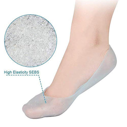 MAPPERZ Anti Crack Full Length Silicone Foot Protector Moisturizing Socks for Foot-Care and Heel Cracks, anti crack heel socks, heel pad for heel pain, socks for cracked feet for Full Heel - Pack of 1 Pair