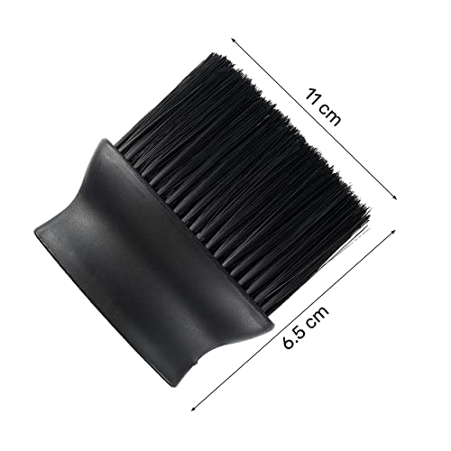 MAPPERZ Big Professional Hairdressing Stylist Barbers Salon Large Soft Hairbrush Hair Cutting Neck Face Duster Brush with Plastic Handle Grip for Brushing Off Hair - Black