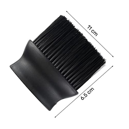 MAPPERZ Big Professional Hairdressing Stylist Barbers Salon Large Soft Hairbrush Hair Cutting Neck Face Duster Brush with Plastic Handle Grip for Brushing Off Hair - Black