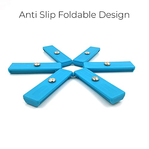 MAPPERZ Hot Pot Tableware Mat Compact, Non Slip, Foldable, Heat Resistant, PVC Insulated Flower Shaped Anti-Slip Pan Coaster