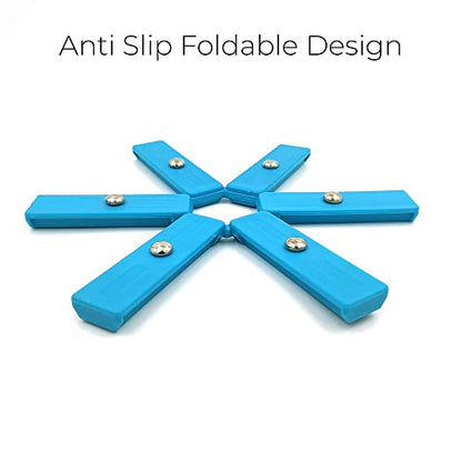 MAPPERZ Hot Pot Tableware Mat Compact, Non Slip, Foldable, Heat Resistant, PVC Insulated Flower Shaped Anti-Slip Pan Coaster