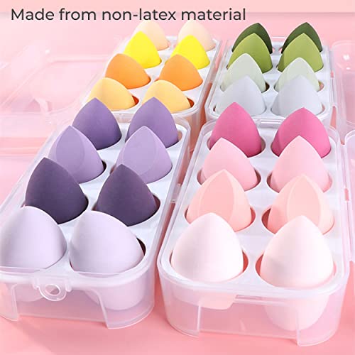 MAPPERZ Beauty Blender Sponge Set With Storage Box Makeup Sponge Puff For Foundation Blender with Egg Case and 1 Holder, Flawless for Cream, Powder and Liquid (8PCS,)