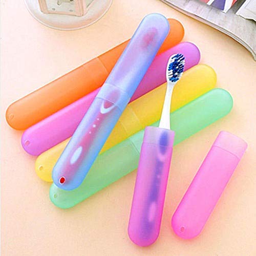 MAPPERZ Plastic Anti Bacterial Toothbrush Container/ Tooth Brush Travel Covers/ Case/ Holder/ Cases - Multicolor (Pack of 6)