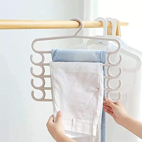 MAPPERZ 5 Layer Heavy Duty Multipurpose Hanger with Extra Side Hooks for Dupatta/Tie Cloth Rack Multilayer Storage Scarf Tie Rack Hanger (Multicolor)
